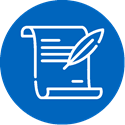 Icon of a document written with a quill