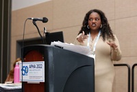 Jameela Maun, executive director of Healthy Homes Coalition of West Michigan, speaking at the APHA 2022 Annual Meeting and Expo