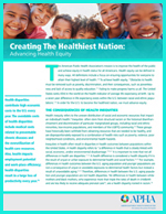 First page of Advancing Health Equity Fact Sheet featuring smiling children