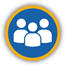 Workforce icon showing three people together 