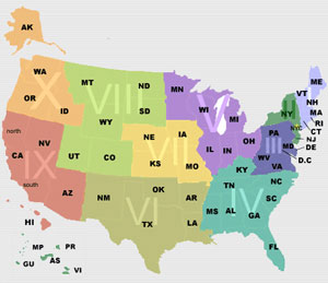 State Affiliates and Regions Map