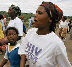 Women marching for HIV/AIDS