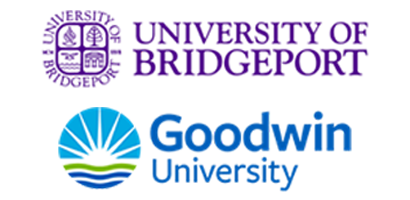 University of Bridgeport and Goodwin University logos