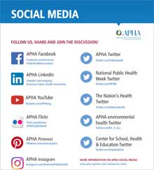thumbnail of social media flier showing APHA's social media accounts