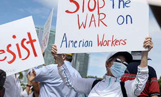 Protestors hit the streets over federal firings.