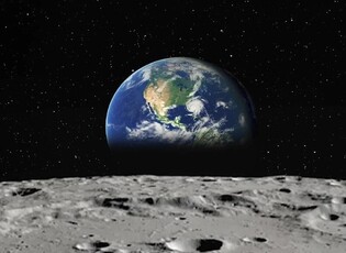 The earth as seen from the moon