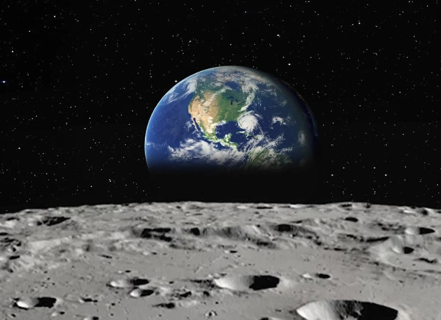The earth as seen from the moon