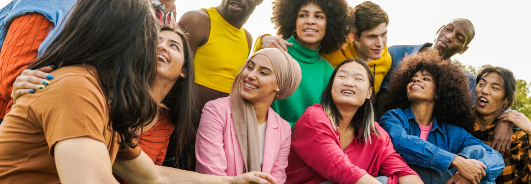 diverse group of people smiling 