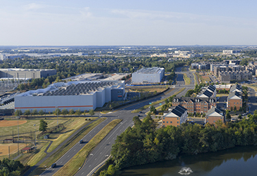 An AI center looms close to homes in July 2024 in Stone Ridge, Virginia