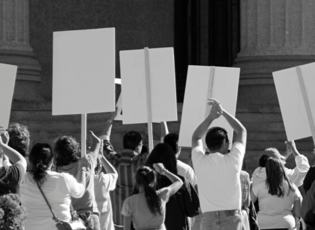 group of people at a peaceful demonstration