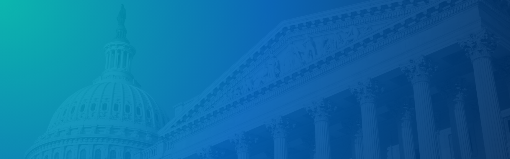 Blue background with capitol building