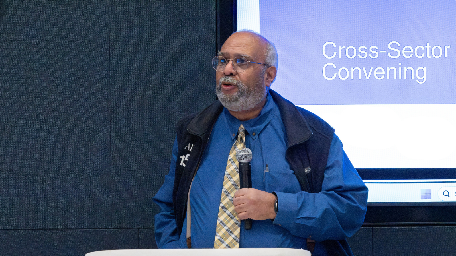 Georges Benjamin speaking at a cross sector convening