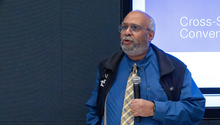 Georges Benjamin speaking at a cross sector convening