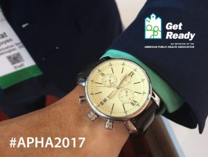 Get Ready with large watch on man's wrist