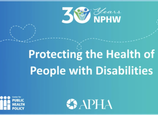 national public health week webinar intro slide: protecting the health of people with disabilities 