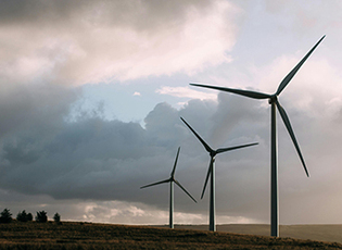 Turbines operate on a prairie