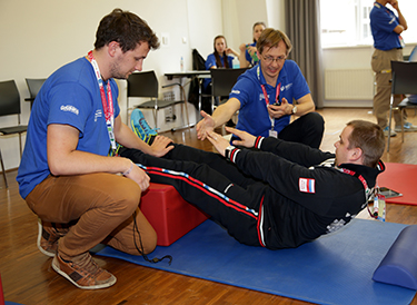 A Special Olympics participant is screened by for the Healthy Athletes program in Austria in 2017