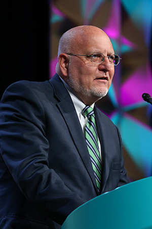 Robert Redfield at lectern