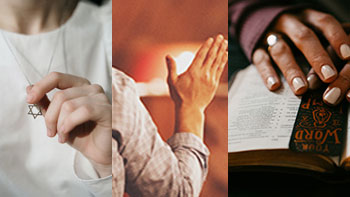Star of David, praying hands