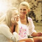 teen girls smiling
