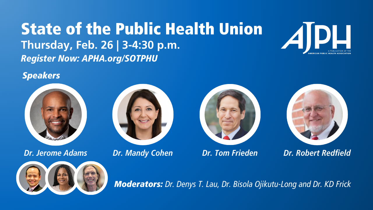 State of the public health union YouTube thumbnail with speaker headshots