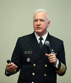 Brett Giroir speaking into microphone