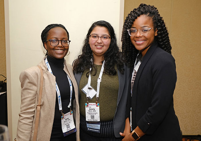 three smiling women