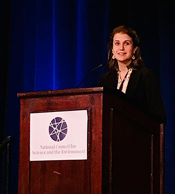 Rachel McMonagle at lectern