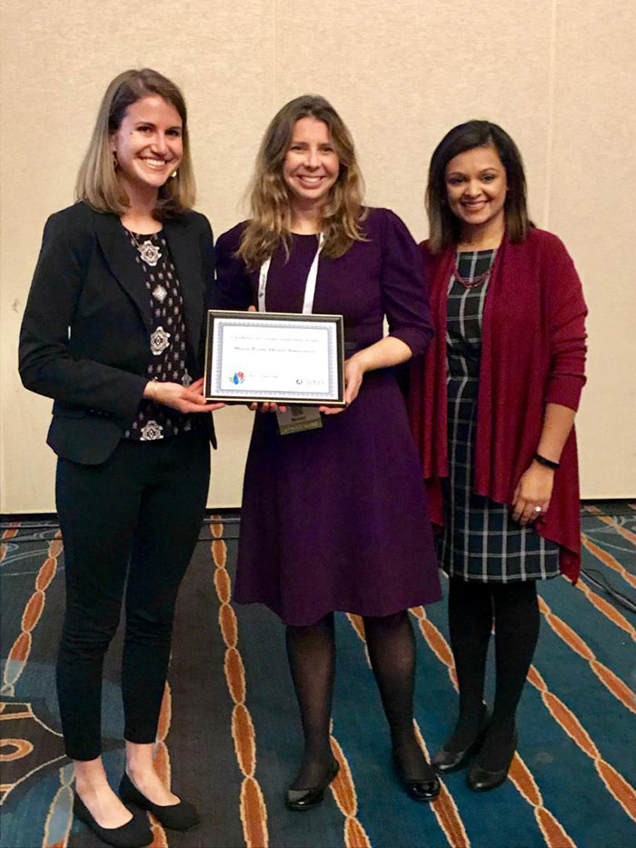 Rachel McMonagle and Surili Patel with Climate Affiliate Award winner