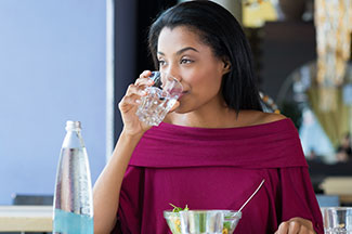 woman drinking water