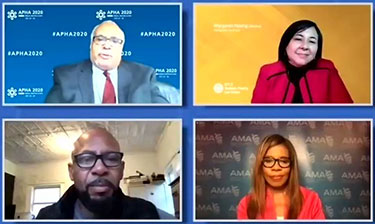 Georges Benjamin, Margaret Huang, Aqueela Sherrills and Patrice Harris