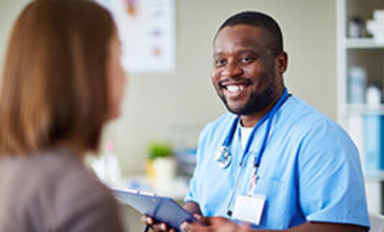 doctor smiling at patient
