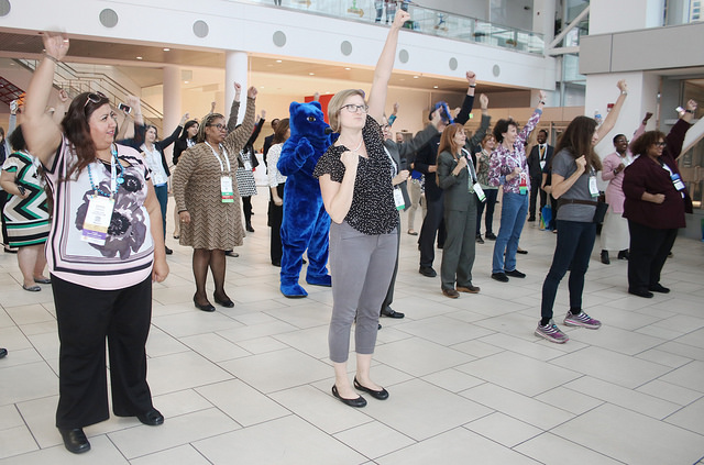 Annual Meeting attendees dancing