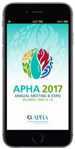 phone screen with APHA 2017 Mobile App