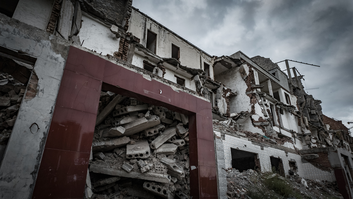 Armed conflict photo of destroyed building