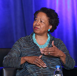 Gail Christopher gesturing
